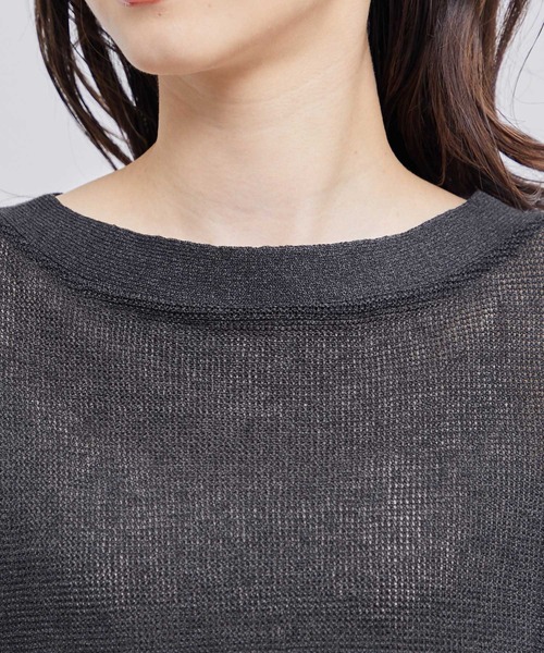 ROPE'（ロペ）の「前後2WAYペーパーヤーンミドルゲージドルマンプルオーバー（Tシャツ/カットソー・レディース・ベージュ/ホワイト系その他/スミクロ・38）」の20枚目の写真