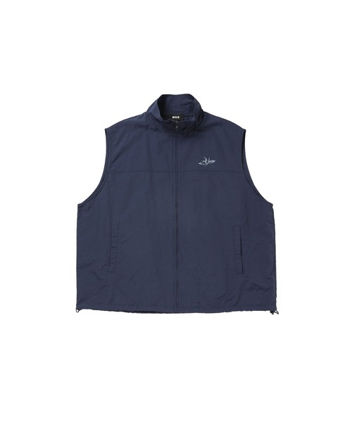 セール】ワンポイント刺繍ロゴ配色 ナイロン バルーンベスト（ベスト