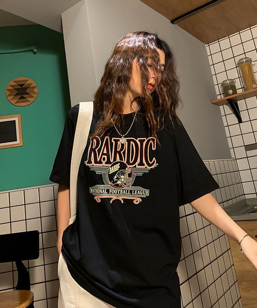 BASQUE magenta(バスクマゼンタ)の「ビッグシルエット アメリカンヴィンテージプリントTシャツ(Tシャツ/カットソー・レディース・ホワイト/ブルー/ブラック・FREE)」の6枚目の写真