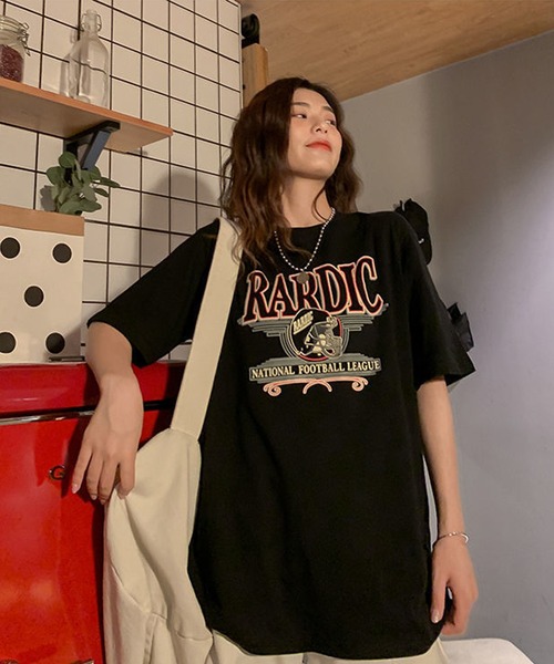 BASQUE magenta(バスクマゼンタ)の「ビッグシルエット アメリカンヴィンテージプリントTシャツ(Tシャツ/カットソー・レディース・ホワイト/ブルー/ブラック・FREE)」の7枚目の写真