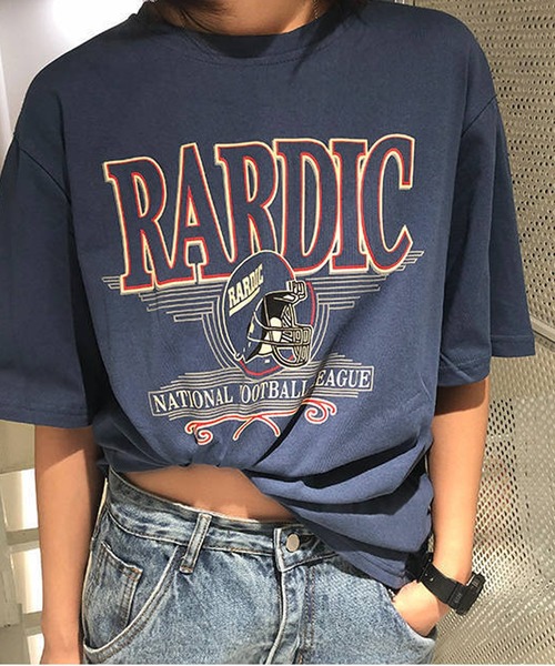 BASQUE magenta(バスクマゼンタ)の「ビッグシルエット アメリカンヴィンテージプリントTシャツ(Tシャツ/カットソー・レディース・ホワイト/ブルー/ブラック・FREE)」の9枚目の写真
