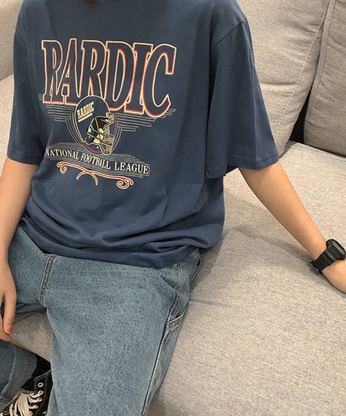 BASQUE magenta(バスクマゼンタ)の「ビッグシルエット アメリカンヴィンテージプリントTシャツ(Tシャツ/カットソー・レディース・ホワイト/ブルー/ブラック・FREE)」の10枚目の写真