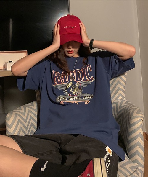 BASQUE magenta(バスクマゼンタ)の「ビッグシルエット アメリカンヴィンテージプリントTシャツ(Tシャツ/カットソー・レディース・ホワイト/ブルー/ブラック・FREE)」の11枚目の写真