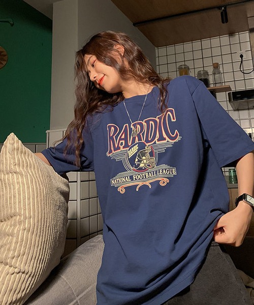 BASQUE magenta(バスクマゼンタ)の「ビッグシルエット アメリカンヴィンテージプリントTシャツ(Tシャツ/カットソー・レディース・ホワイト/ブルー/ブラック・FREE)」の12枚目の写真