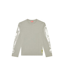 DIESEL グレー 長袖カットソー ディーゼル DIESEL ディーゼル DIESEL Tシャツ A03768 0AAXJ