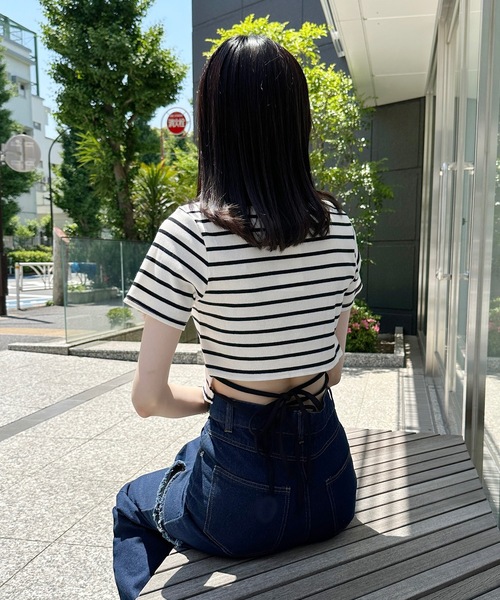 one way(ワンウェイ)の「バックリボンリンガーロゴTシャツ(Tシャツ/カットソー・レディース・ホワイト/ピンク/ブラック/グレー/ブラウン・FREE)」の16枚目の写真