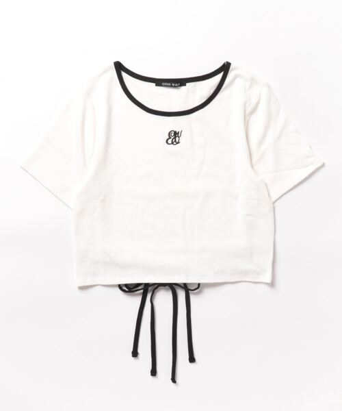 one way(ワンウェイ)の「バックリボンリンガーロゴTシャツ(Tシャツ/カットソー・レディース・ホワイト/ピンク/ブラック/グレー/ブラウン・FREE)」の7枚目の写真