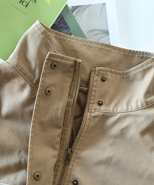 Java（ジャバ）の「《JAVAジャバ 別注》クールなこなれスタイルを演出。大人のミリタリーコート（ミリタリージャケット・メンズ・グレイッシュブルー/ベージュ/ブラック・SMALL/MEDIUM/X-LARGE/LARGE）」の13枚目の写真