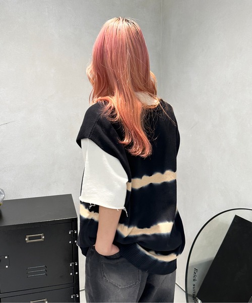 sedacle（セダクル）の「タイダイサマーニットベスト（ベスト・メンズ・ベージュ/ブラック/オレンジ・MEDIUM/LARGE）」の19枚目の写真