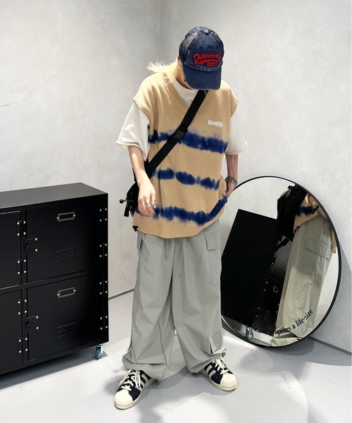 sedacle（セダクル）の「タイダイサマーニットベスト（ベスト・メンズ・ベージュ/ブラック/オレンジ・MEDIUM/LARGE）」の17枚目の写真