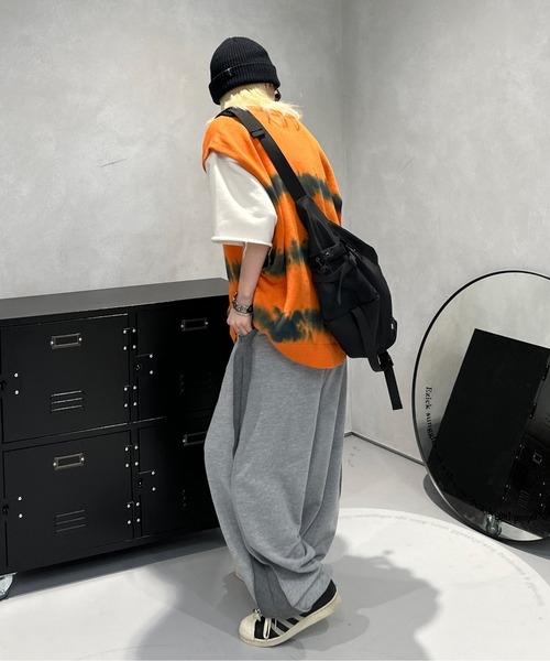 sedacle（セダクル）の「タイダイサマーニットベスト（ベスト・メンズ・ベージュ/ブラック/オレンジ・MEDIUM/LARGE）」の15枚目の写真