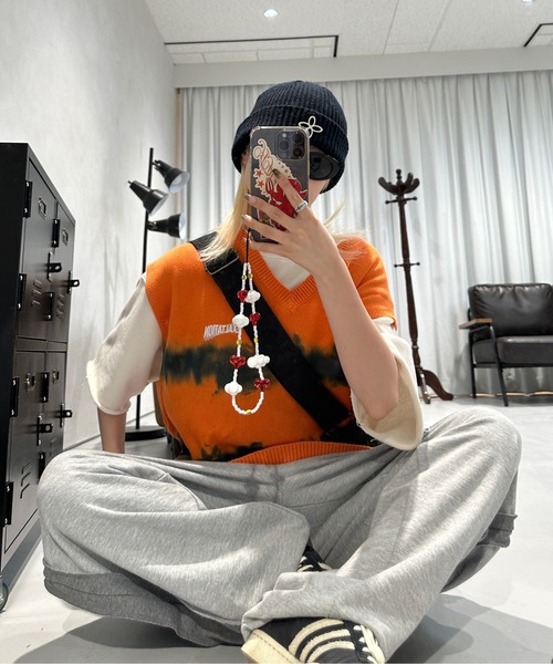 sedacle（セダクル）の「タイダイサマーニットベスト（ベスト・メンズ・ベージュ/ブラック/オレンジ・MEDIUM/LARGE）」の12枚目の写真