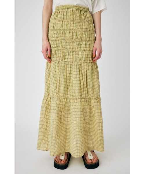 MOUSSY（マウジー）の「SHIRRING スカート（スカート・レディース・グリーン/ブラック・1/2）」の5枚目の写真