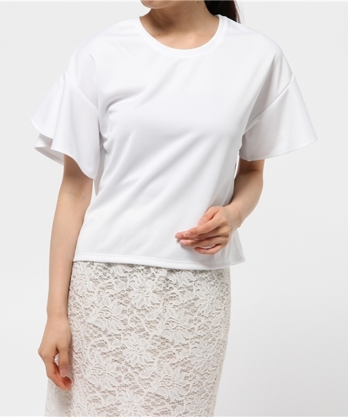 SENSE OF PLACE by URBAN RESEARCH(センスオブプレイスバイアーバンリサーチ)の「フレアスリーブTシャツ(Tシャツ/カットソー・レディース・ホワイト/ブラック/ブルー/ネイビー・FREE)」の11枚目の写真