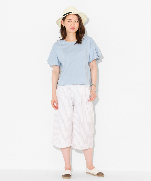 SENSE OF PLACE by URBAN RESEARCH(センスオブプレイスバイアーバンリサーチ)の「フレアスリーブTシャツ(Tシャツ/カットソー・レディース・ホワイト/ブラック/ブルー/ネイビー・FREE)」の8枚目の写真