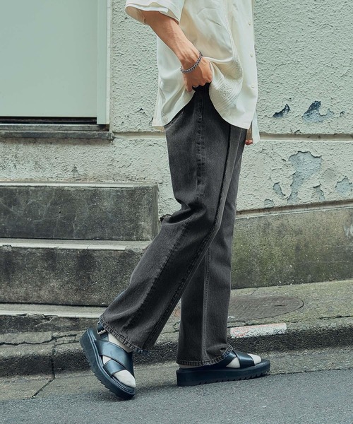 RAGEBLUE（レイジブルー）の「センターフリンジ/デニムフレアパンツ（デニムパンツ・メンズ・ブルー/ダークグレー・MEDIUM/LARGE）」の20枚目の写真