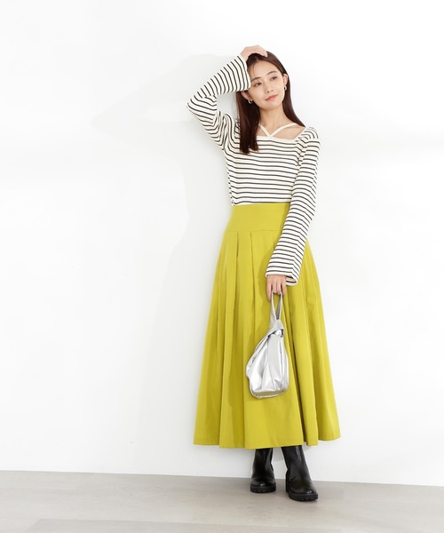 N.（N. Natural Beauty Basic）（エヌエヌナチュラルビューティーベーシック）の「◆ホルターネックフレア袖リブニット（ニット/セーター・レディース・パープル系その他/ホワイト系その他/ブラック系その他・MEDIUM）」の15枚目の写真