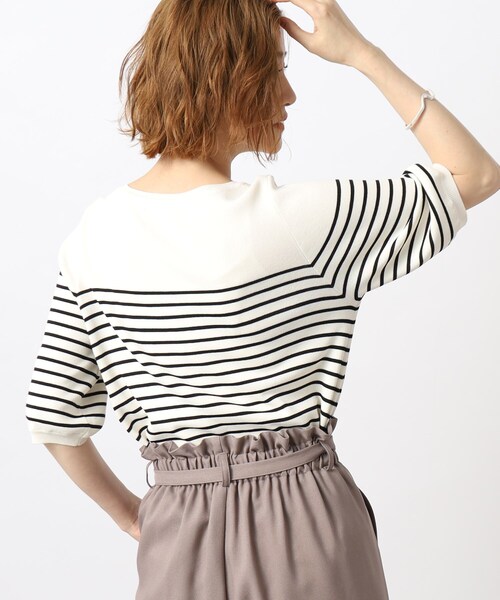 grove(グローブ)の「◆気取らず着れてキレイが叶う!やわらかドライタッチニットパフ袖(ニット/セーター・レディース・ブルー/オフホワイト/ブラック/ホワイト系5/ブラウン系・02/03/01/05/04)」の6枚目の写真