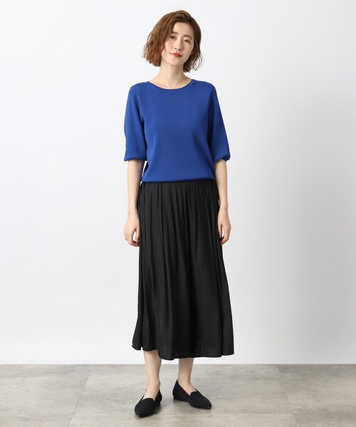 grove(グローブ)の「◆気取らず着れてキレイが叶う!やわらかドライタッチニットパフ袖(ニット/セーター・レディース・ブルー/オフホワイト/ブラック/ホワイト系5/ブラウン系・02/03/01/05/04)」の8枚目の写真