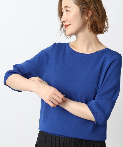 grove(グローブ)の「◆気取らず着れてキレイが叶う!やわらかドライタッチニットパフ袖(ニット/セーター・レディース・ブルー/オフホワイト/ブラック/ホワイト系5/ブラウン系・02/03/01/05/04)」の11枚目の写真