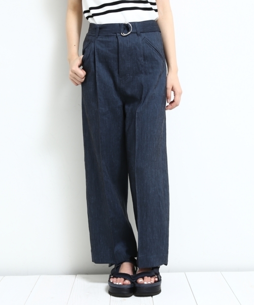 STUDIOUS(ステュディオス)の「ピンタックセミワイドパンツ(その他パンツ・レディース・ホワイト/ブルー・0/1)」の9枚目の写真