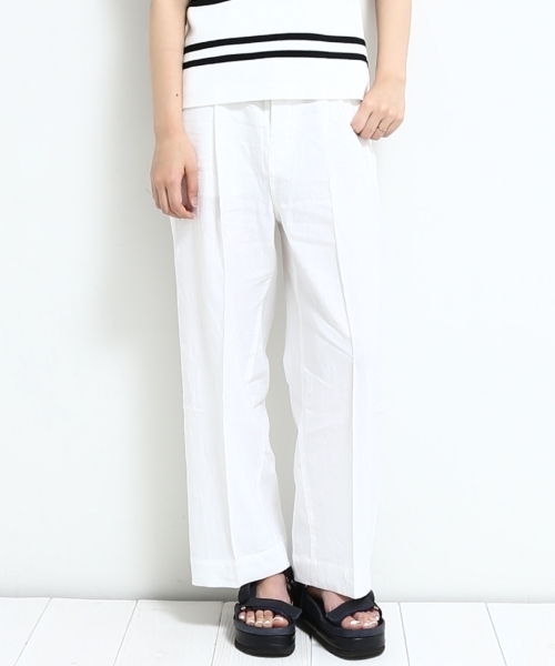 STUDIOUS(ステュディオス)の「ピンタックセミワイドパンツ(その他パンツ・レディース・ホワイト/ブルー・0/1)」の18枚目の写真