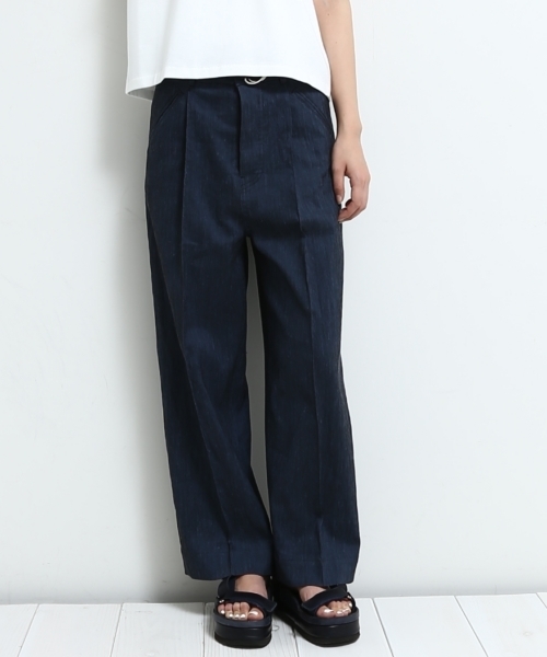 STUDIOUS(ステュディオス)の「ピンタックセミワイドパンツ(その他パンツ・レディース・ホワイト/ブルー・0/1)」の19枚目の写真