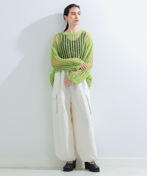 Ray BEAMS（レイビームス）の「ワイド カーゴ パンツ（カーゴパンツ・レディース・ピンク/オフホワイト/ブラック・0/1）」の9枚目の写真