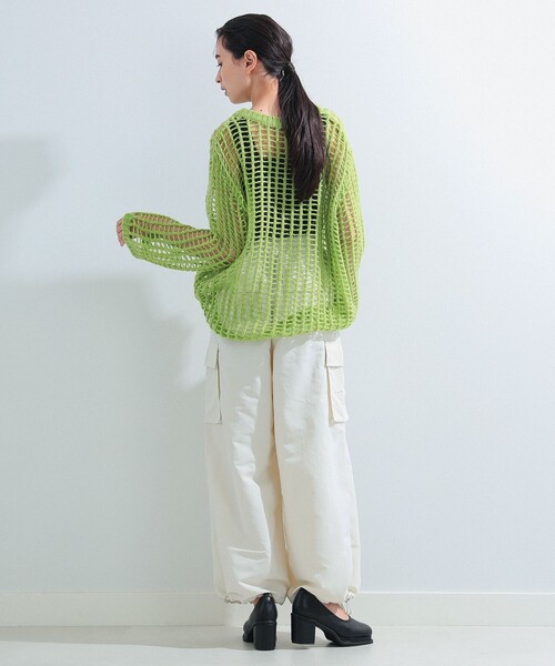 Ray BEAMS（レイビームス）の「ワイド カーゴ パンツ（カーゴパンツ・レディース・ピンク/オフホワイト/ブラック・0/1）」の11枚目の写真