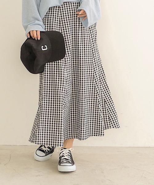 chocomee(チョコミー)の「ギンガムチェックマーメイドスカート/ gingham check mermaid skirt(スカート・レディース・ブルー/ブラック・FREE)」の2枚目の写真