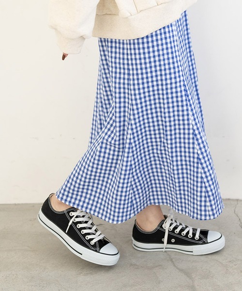 chocomee(チョコミー)の「ギンガムチェックマーメイドスカート/ gingham check mermaid skirt(スカート・レディース・ブルー/ブラック・FREE)」の9枚目の写真