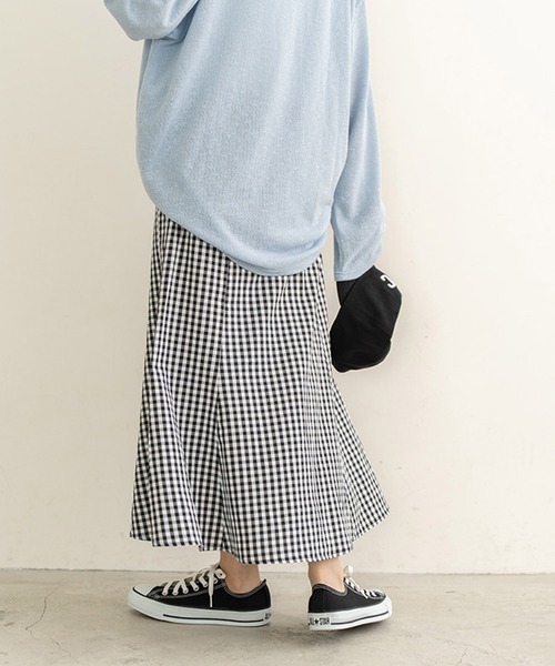 chocomee(チョコミー)の「ギンガムチェックマーメイドスカート/ gingham check mermaid skirt(スカート・レディース・ブルー/ブラック・FREE)」の7枚目の写真