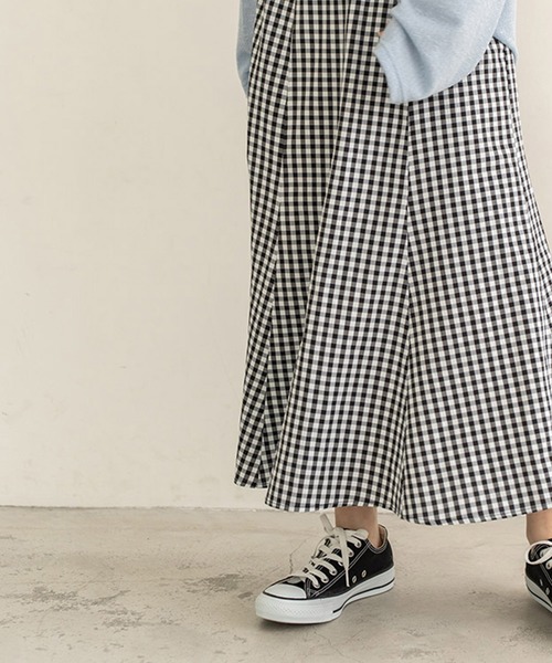 chocomee(チョコミー)の「ギンガムチェックマーメイドスカート/ gingham check mermaid skirt(スカート・レディース・ブルー/ブラック・FREE)」の4枚目の写真
