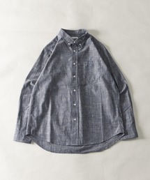 NYLAUS | レギュラーフィット ボタンダウン/バンドカラー ロングスリーブ シャンブレーシャツ(シャツ/ブラウス)