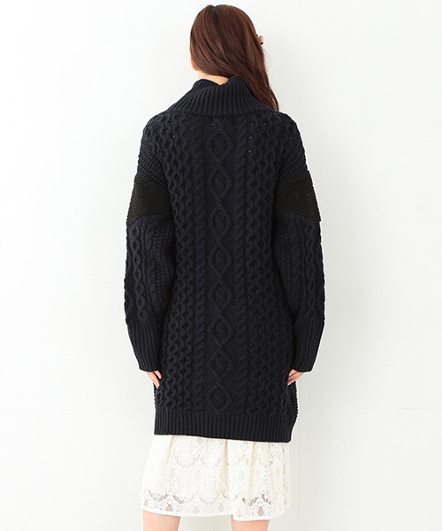 CAROLINA GLASER（カロリナ グレイサー）の「CAROLINA GLASER / ボアニット ワンピース（ワンピース・レディース・クリーム/ネイビー・ONE SIZE）」の12枚目の写真