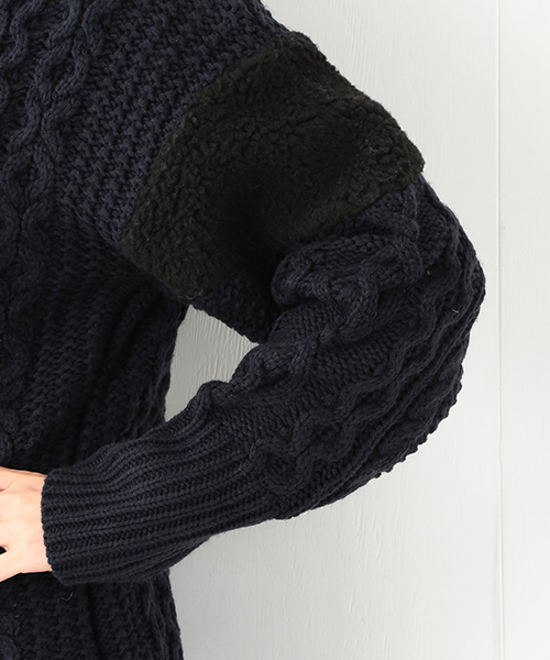 CAROLINA GLASER（カロリナ グレイサー）の「CAROLINA GLASER / ボアニット ワンピース（ワンピース・レディース・クリーム/ネイビー・ONE SIZE）」の14枚目の写真