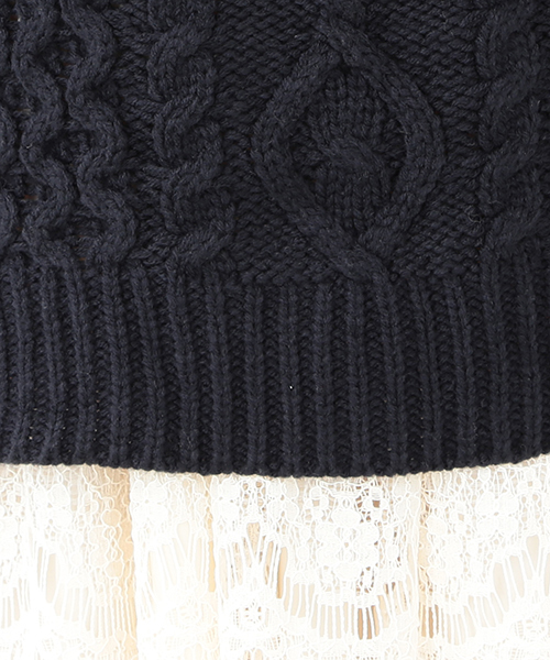 CAROLINA GLASER（カロリナ グレイサー）の「CAROLINA GLASER / ボアニット ワンピース（ワンピース・レディース・クリーム/ネイビー・ONE SIZE）」の15枚目の写真