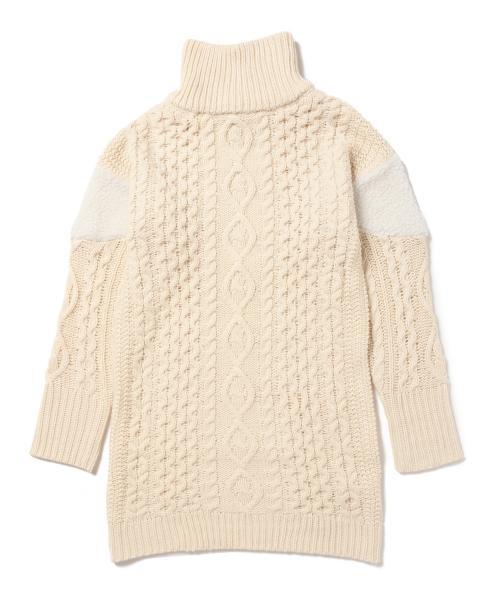 CAROLINA GLASER（カロリナ グレイサー）の「CAROLINA GLASER / ボアニット ワンピース（ワンピース・レディース・クリーム/ネイビー・ONE SIZE）」の19枚目の写真