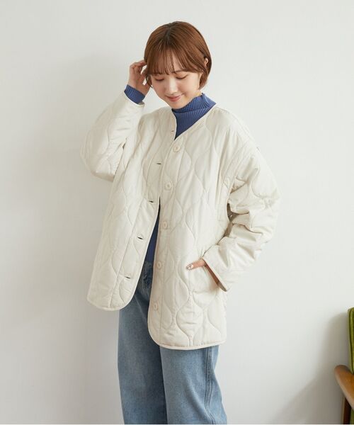 RETRO GIRL(レトロガール)の「2wayキルティングJK(その他アウター・レディース・ブラック/ホワイト系その他/ナチュラル/グリーン・FREE)」の5枚目の写真