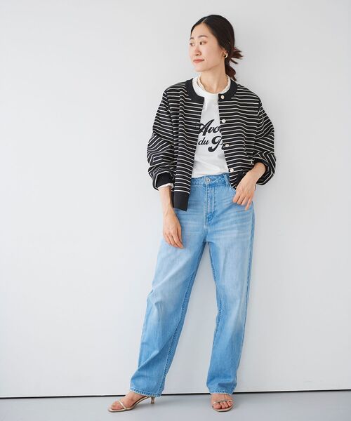 le.coeur blanc（ルクールブラン）の「フレンチフレーズロンTEE（Tシャツ/カットソー・レディース・オフホワイト/ダークグレー・38）」の4枚目の写真