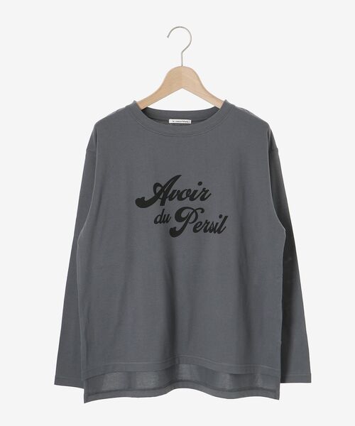 le.coeur blanc（ルクールブラン）の「フレンチフレーズロンTEE（Tシャツ/カットソー・レディース・オフホワイト/ダークグレー・38）」の13枚目の写真