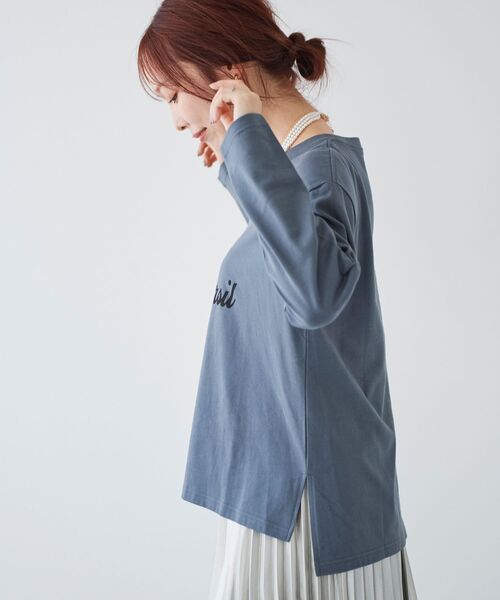 le.coeur blanc（ルクールブラン）の「フレンチフレーズロンTEE（Tシャツ/カットソー・レディース・オフホワイト/ダークグレー・38）」の16枚目の写真