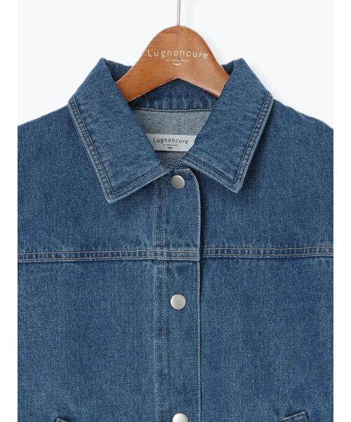 34/34 ファッション ルネ ネイビー ノーカラージャケット 34