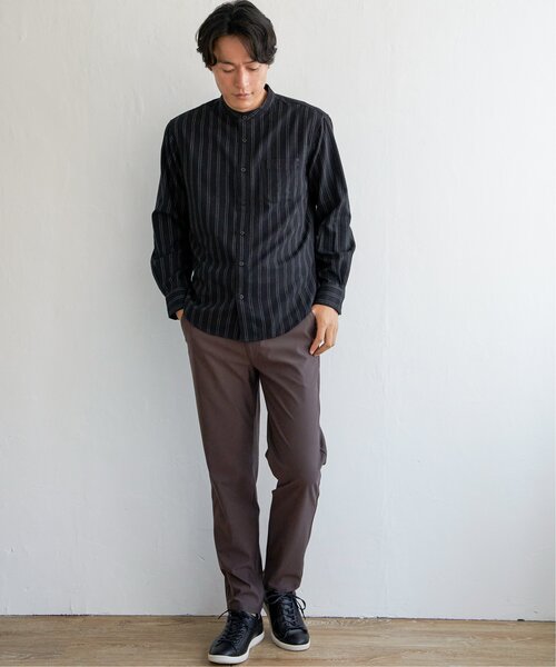 ikka（イッカ）の「イージーケアフランネルバンドカラー（シャツ/ブラウス・メンズ・ブルー/ブラック/グレー・M/S/L/XL）」の5枚目の写真