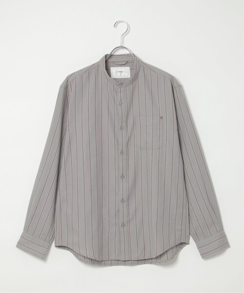 ikka（イッカ）の「イージーケアフランネルバンドカラー（シャツ/ブラウス・メンズ・ブルー/ブラック/グレー・M/S/L/XL）」の20枚目の写真