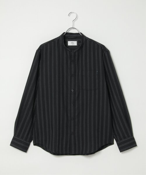 ikka（イッカ）の「イージーケアフランネルバンドカラー（シャツ/ブラウス・メンズ・ブルー/ブラック/グレー・M/S/L/XL）」の21枚目の写真