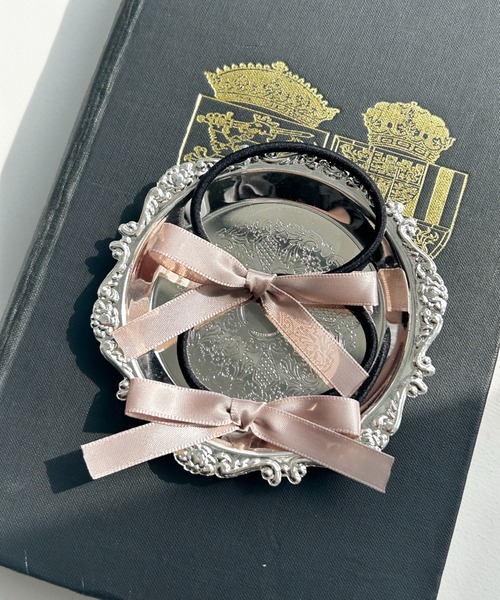 WEGO(ウィゴー)の「WEGO/【2点セット】リボンゴム(ヘアゴム・レディース・ブラック/ブラック系その他/ワイン/グレー/ホワイト/ベージュ/ライトグレー/ライトピンク・FREE)」の6枚目の写真