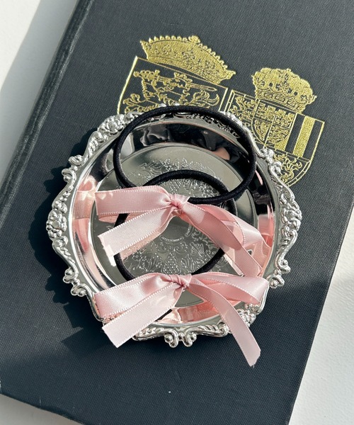 WEGO(ウィゴー)の「WEGO/【2点セット】リボンゴム(ヘアゴム・レディース・ブラック/ブラック系その他/ワイン/グレー/ホワイト/ベージュ/ライトグレー/ライトピンク・FREE)」の7枚目の写真