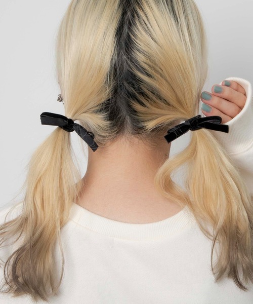 WEGO(ウィゴー)の「WEGO/【2点セット】リボンゴム(ヘアゴム・レディース・ブラック/ブラック系その他/ワイン/グレー/ホワイト/ベージュ/ライトグレー/ライトピンク・FREE)」の10枚目の写真