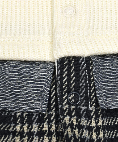 SLAP SLIP BABY（スラップスリップベビー）の「【お揃い】アニマルワッペン付レイヤード風チェックパンツロンパースベビー(70~80cm)（ロンパース・キッズ・オフホワイト/ブラウン・70cm/80ｃｍ）」の12枚目の写真